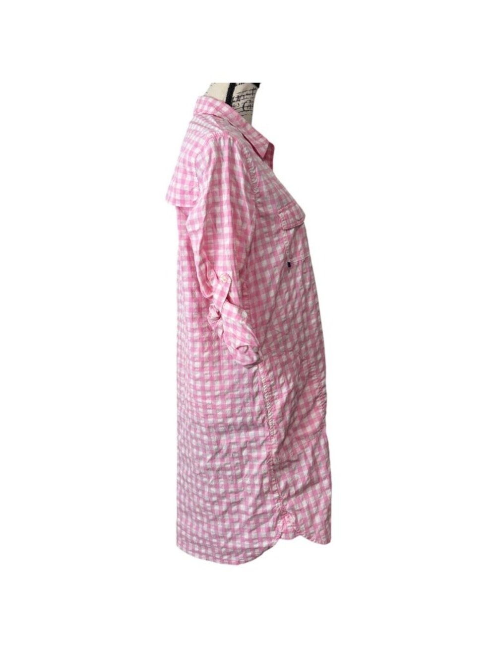Vineyard Vines Womens Size 10 Dress Hartley Harbor Button-Up Pink White Cover Up - Picture 4 of 8